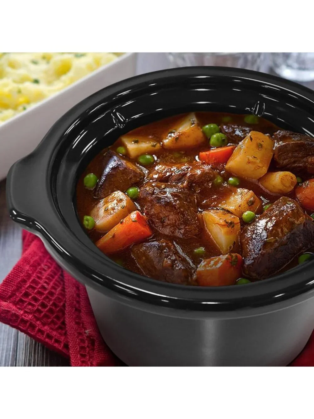 2 Quart Electric Round Slow Cooker - Adjustable Temp for Entrees, Sauces & Dips